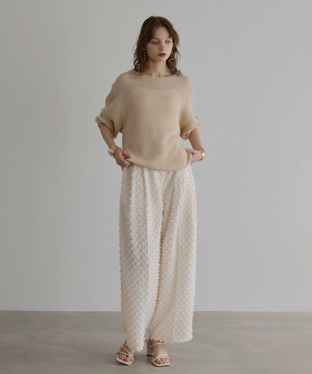 Cubic Dobby Tuck Pants