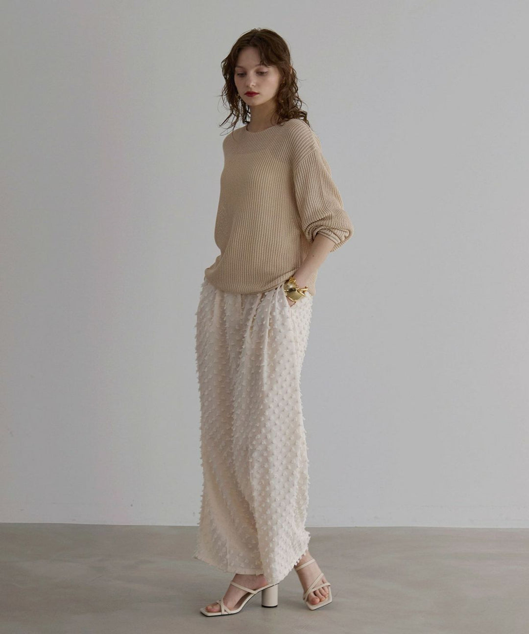 Cubic Dobby Tuck Pants