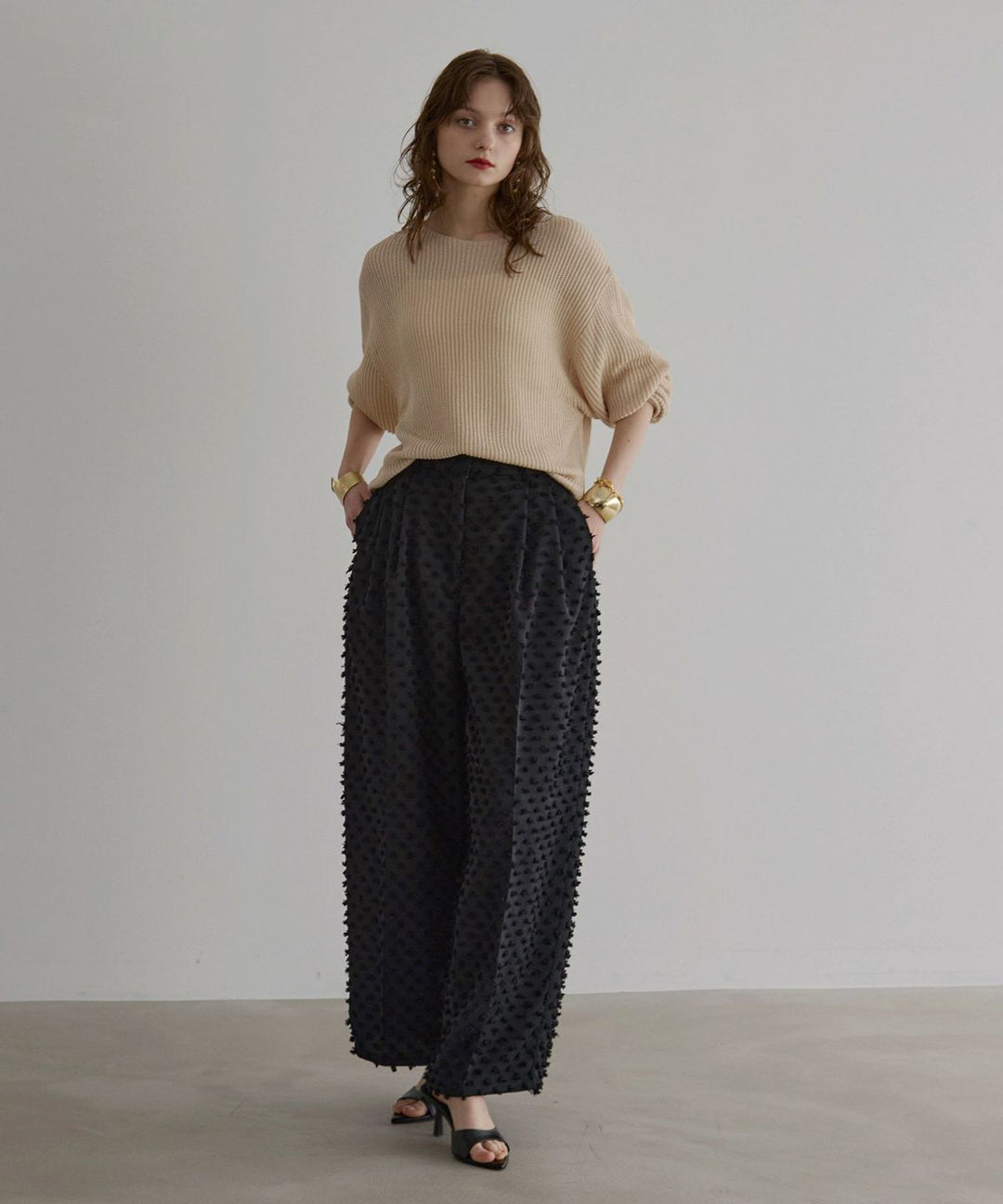 Cubic Dobby Tuck Pants