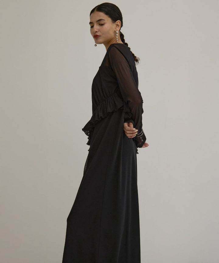 Mesh Sheer Frill Dress