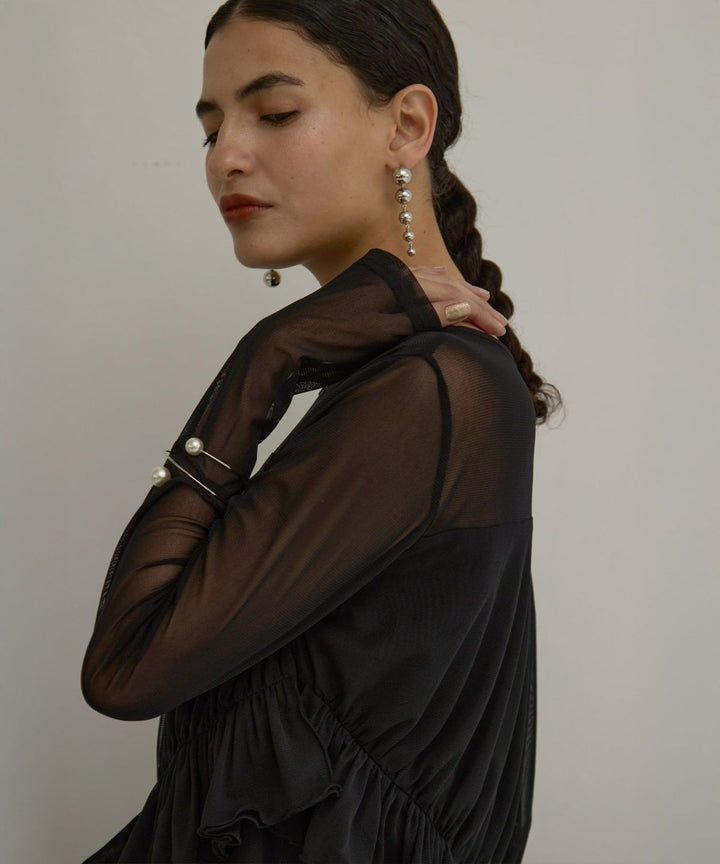 Mesh Sheer Frill Dress