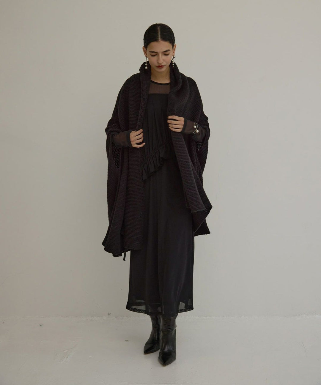 Mesh Sheer Frill Dress