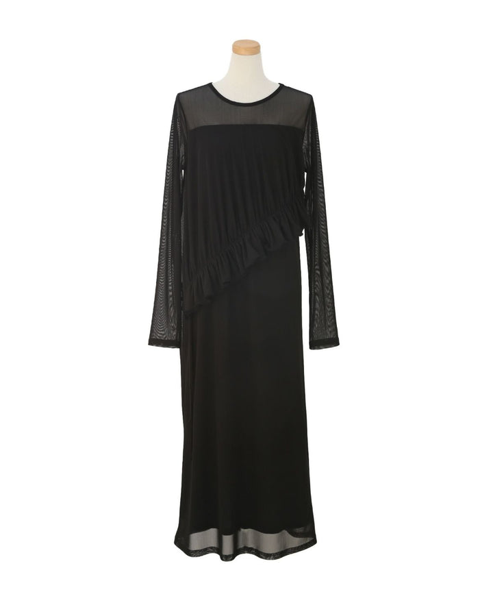 Mesh Sheer Frill Dress
