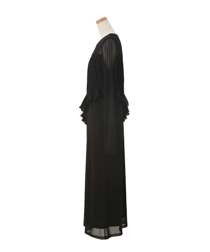 Mesh Sheer Frill Dress