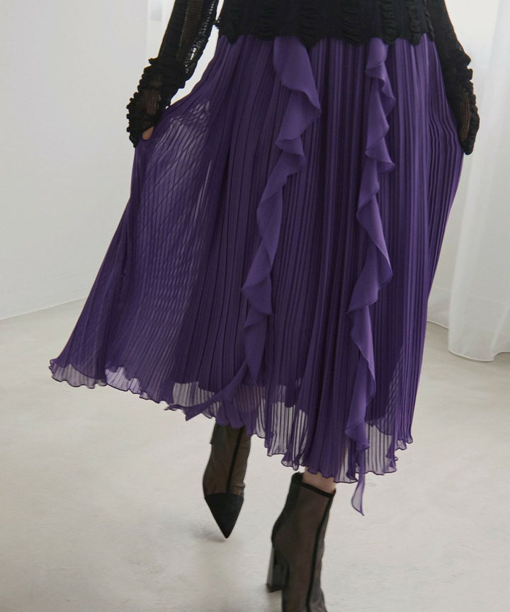 Pleat Ruffle Mellow Skirt