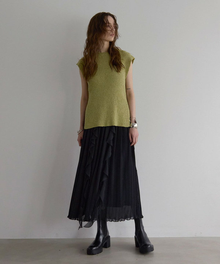 Pleat Ruffle Mellow Skirt