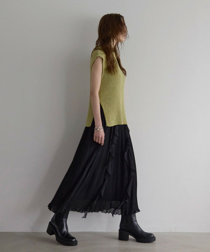 Pleat Ruffle Mellow Skirt