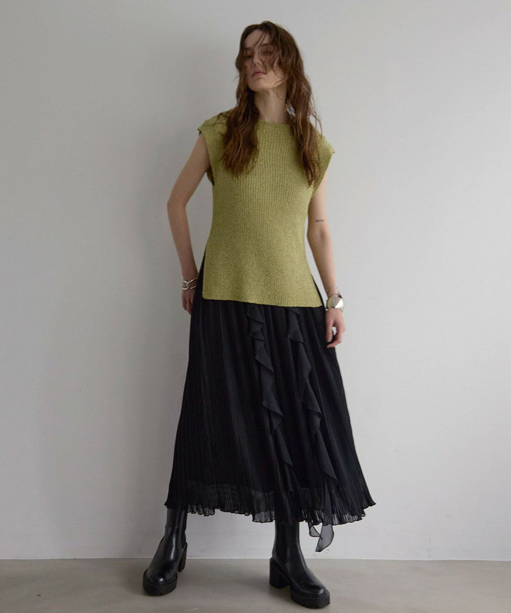 Pleat Ruffle Mellow Skirt
