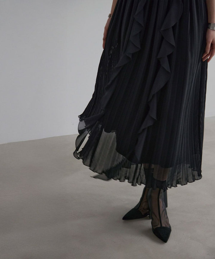 Pleat Ruffle Mellow Skirt