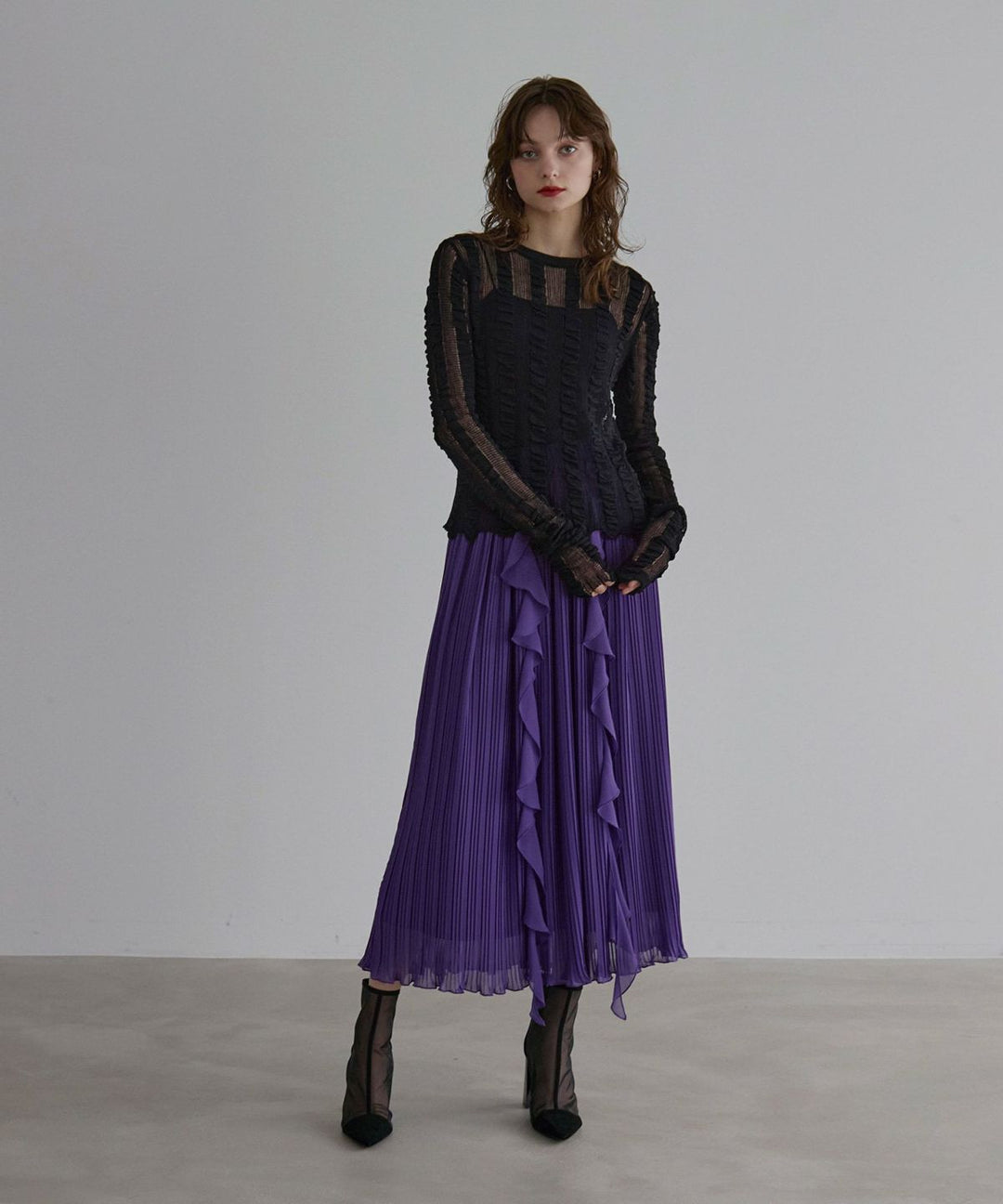 Pleat Ruffle Mellow Skirt