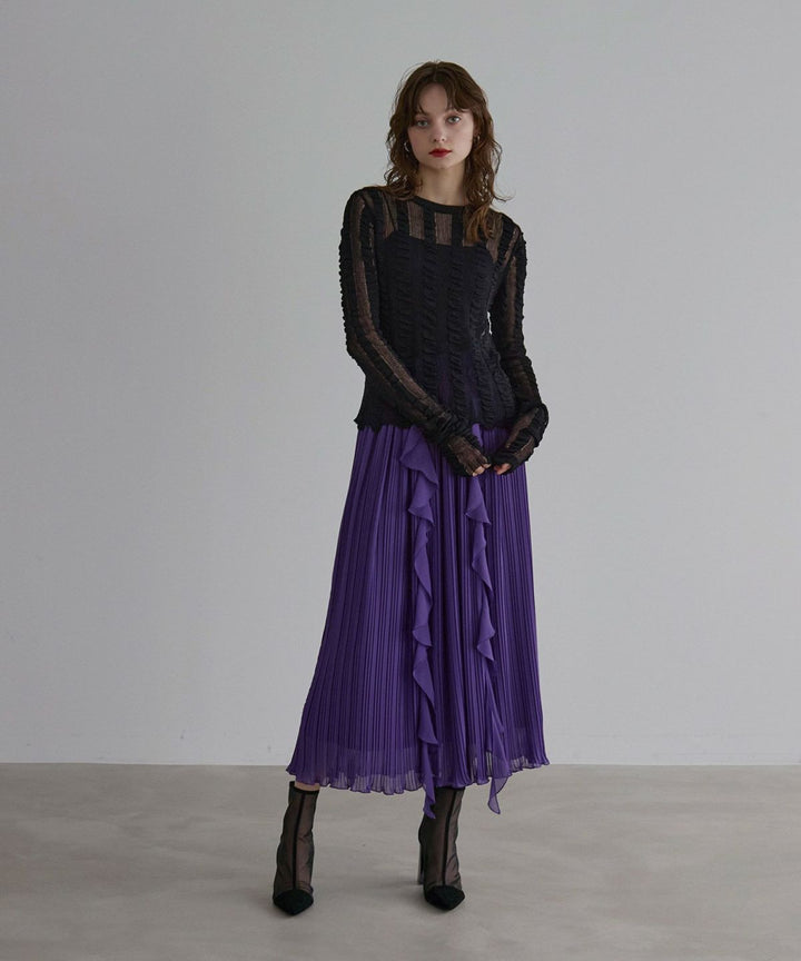 Pleat Ruffle Mellow Skirt