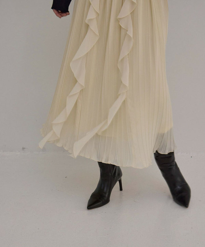 Pleat Ruffle Mellow Skirt