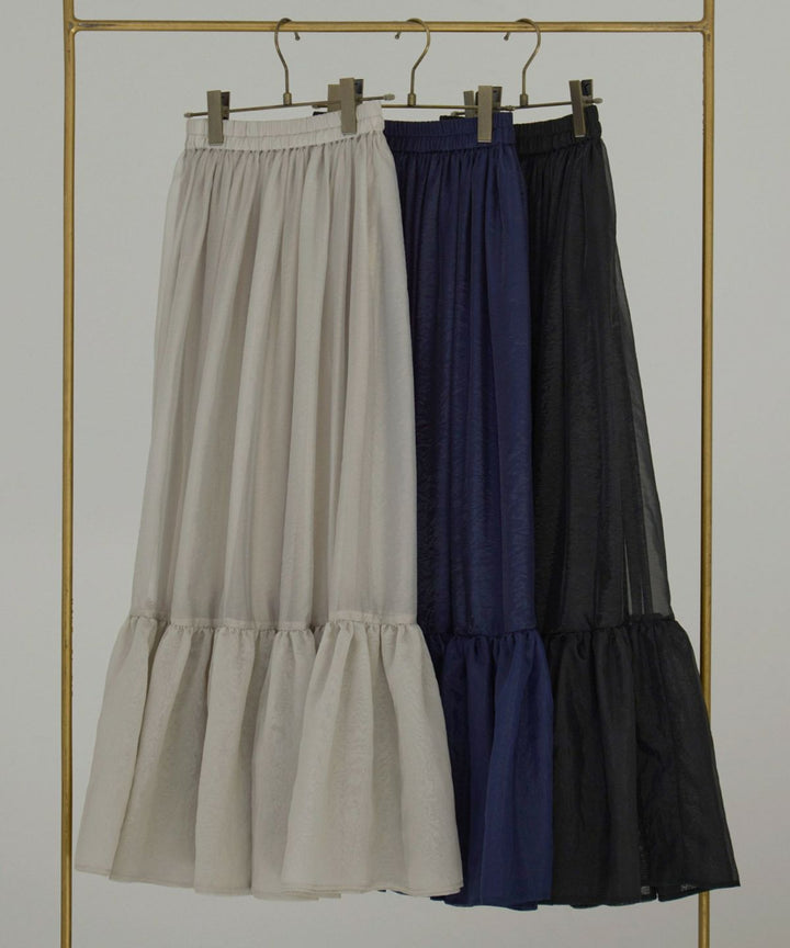 Sheer Organdy Gather Skirt