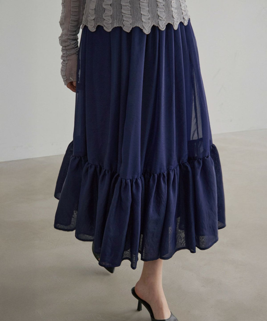 Sheer Organdy Gather Skirt