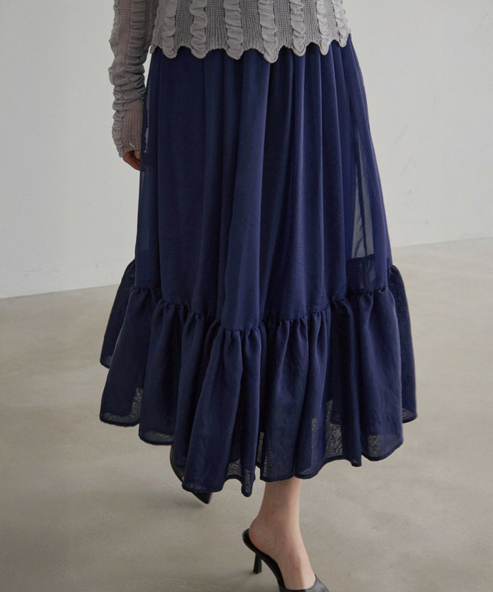Sheer Organdy Gather Skirt