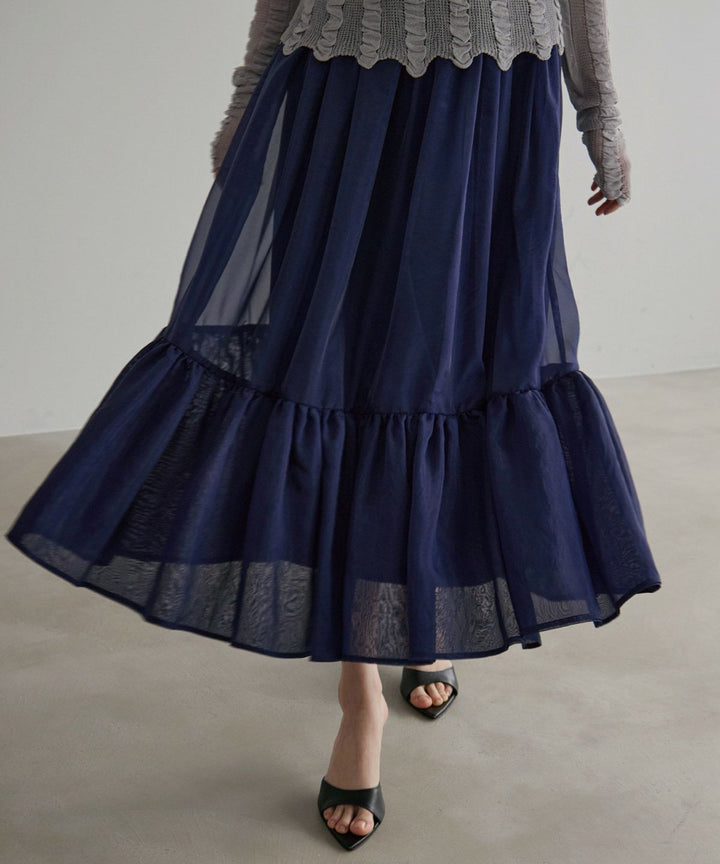 Sheer Organdy Gather Skirt