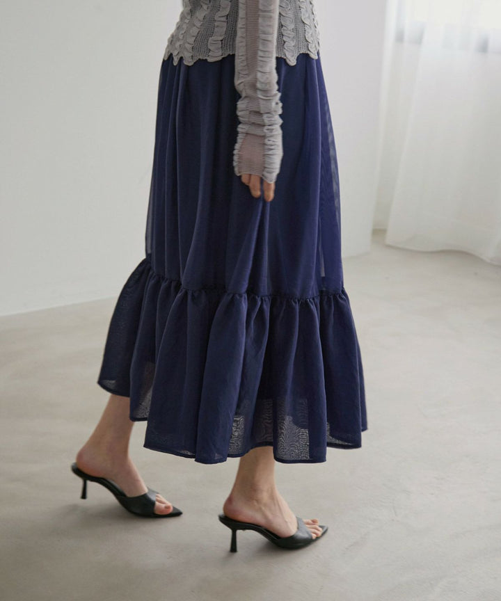 Sheer Organdy Gather Skirt