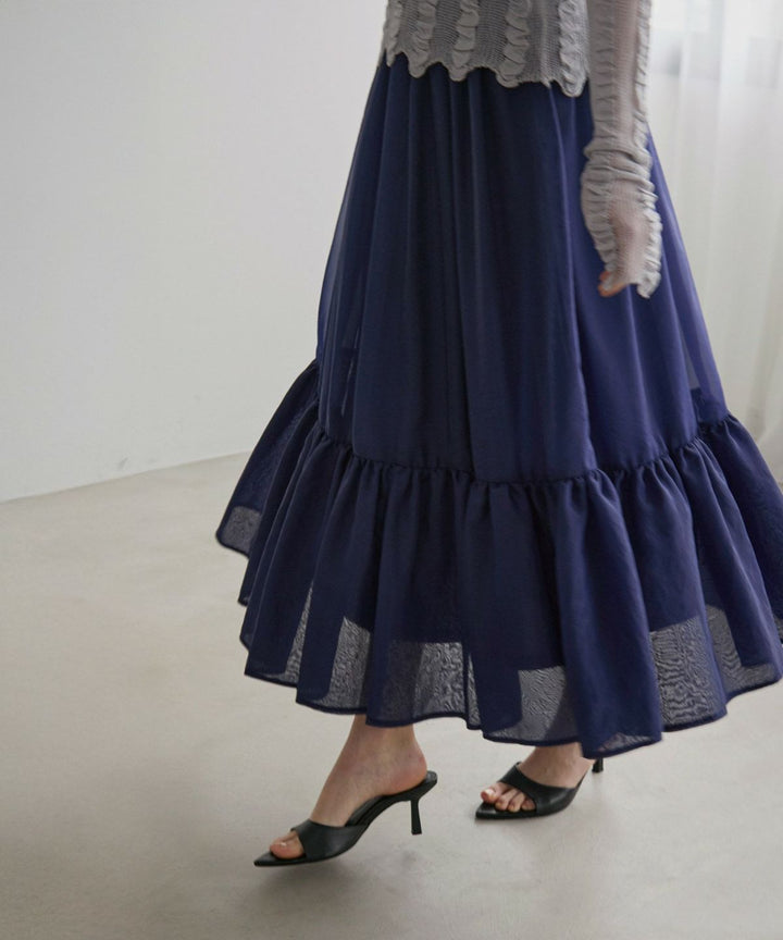 Sheer Organdy Gather Skirt