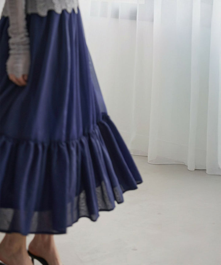 Sheer Organdy Gather Skirt