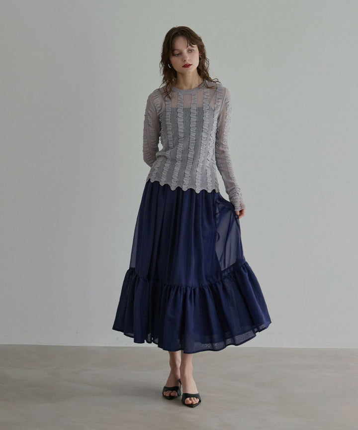 Sheer Organdy Gather Skirt