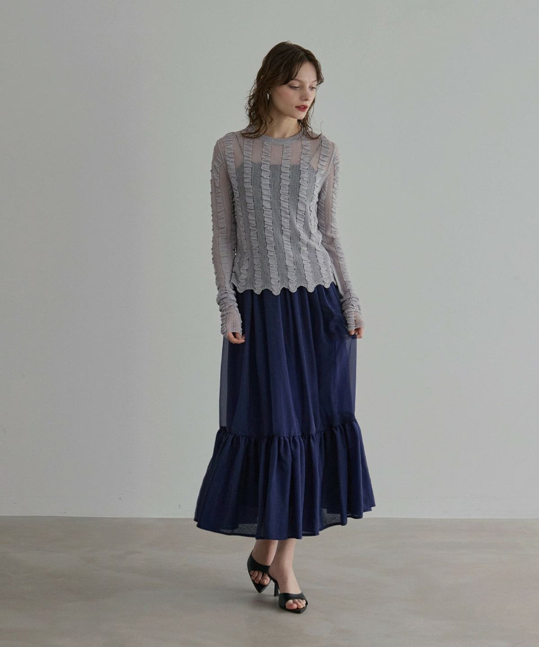 Sheer Organdy Gather Skirt