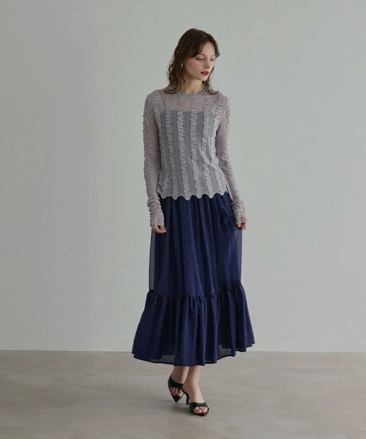 Sheer Organdy Gather Skirt