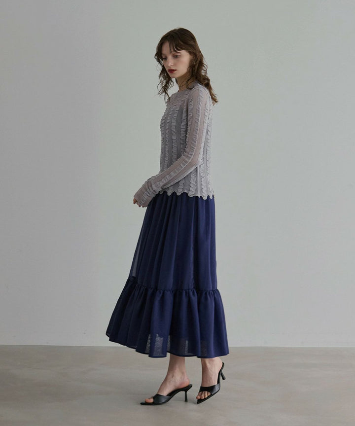 Sheer Organdy Gather Skirt