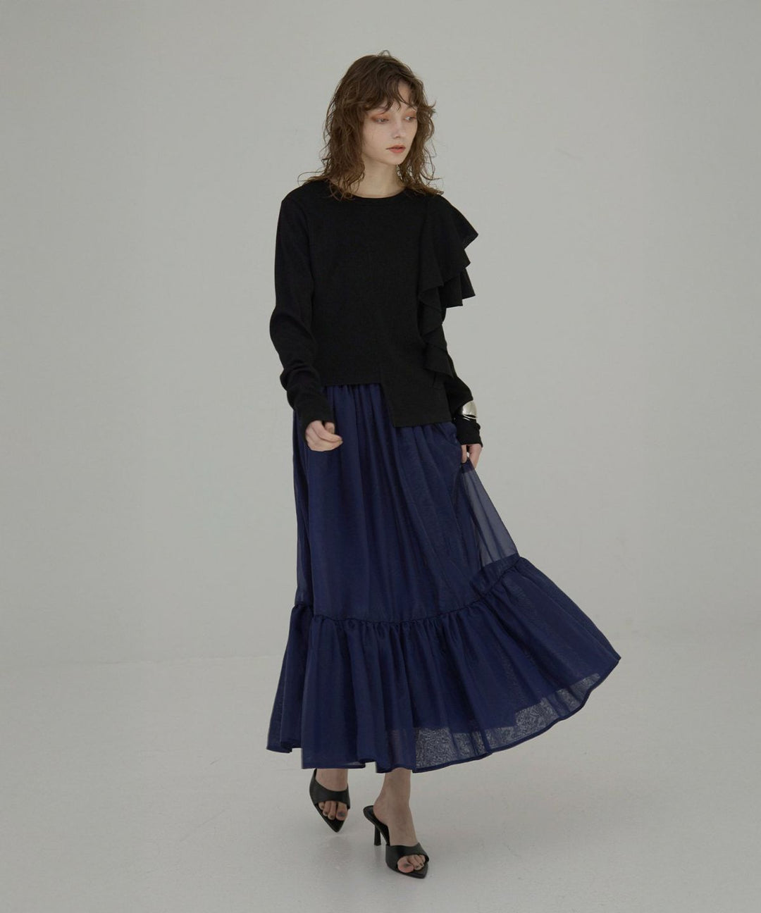 Sheer Organdy Gather Skirt