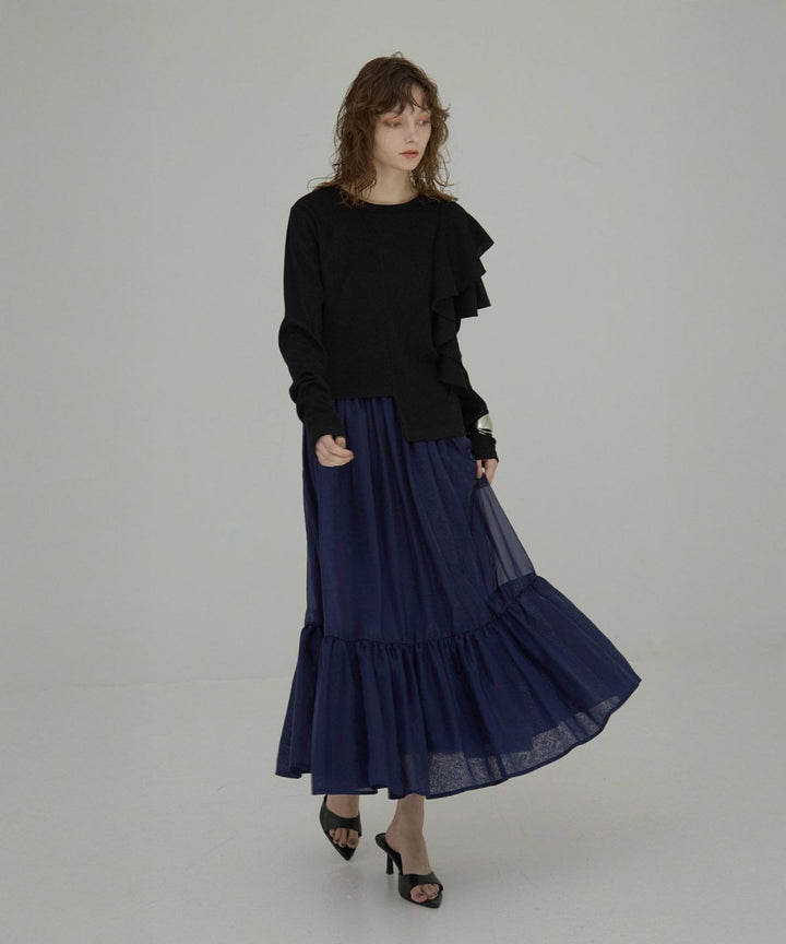 Sheer Organdy Gather Skirt