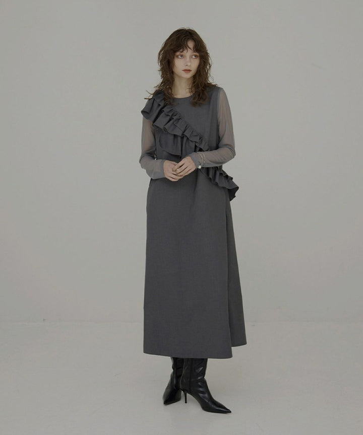 Manish Twill Frill Dress