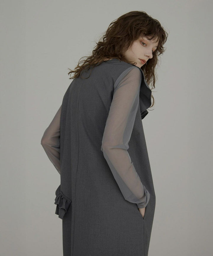 Manish Twill Frill Dress