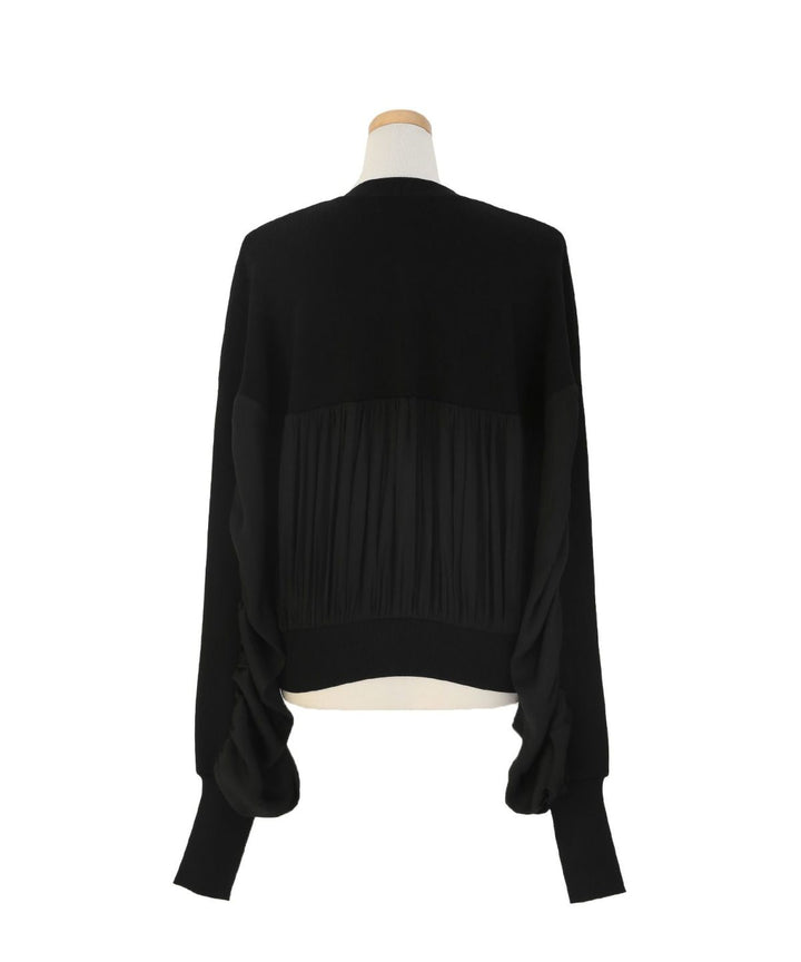 Volume Gather Mix Knit Tops