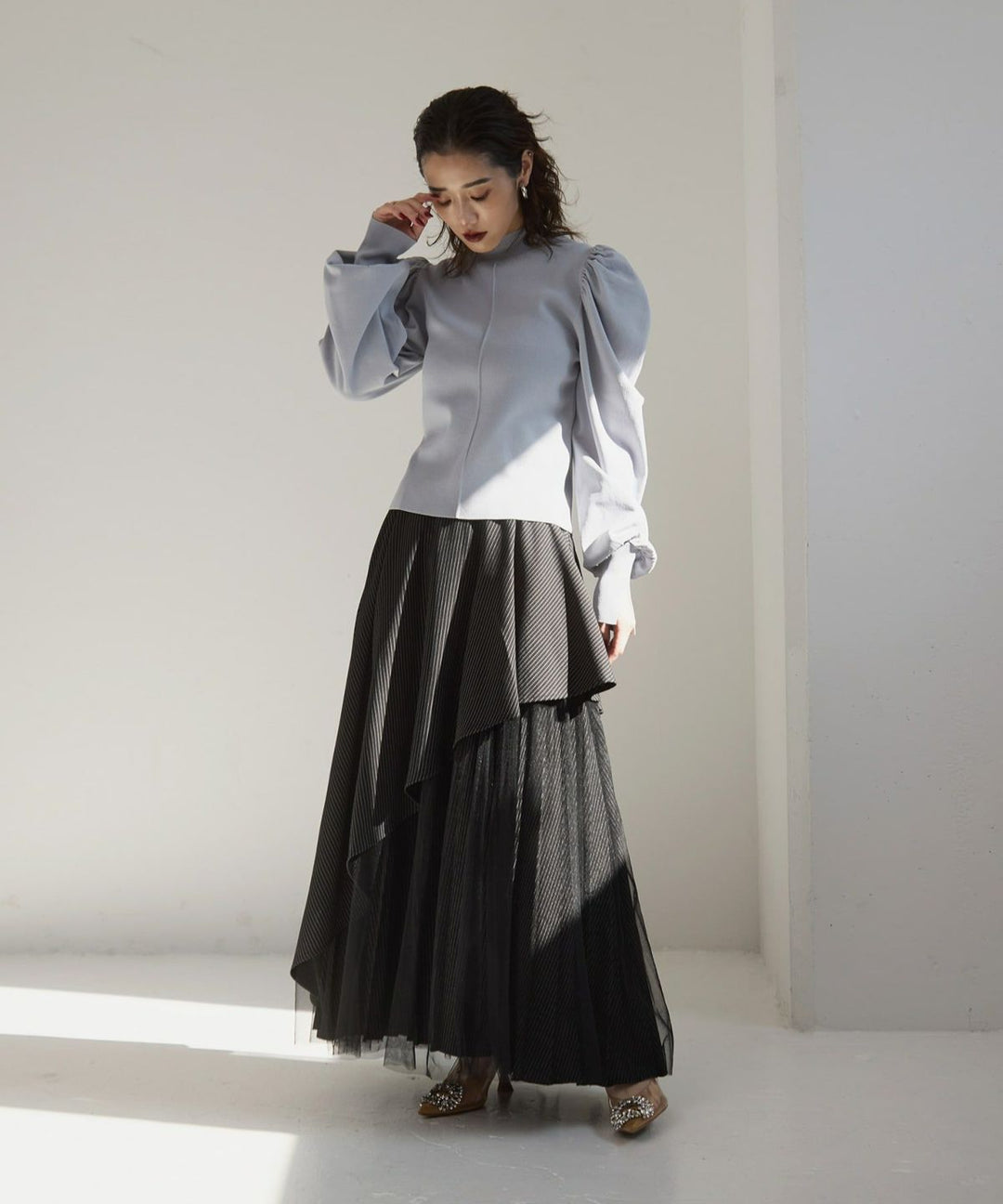 【YUKKO SPECIAL COLLABORATION】DOUBLE LAYER MANISH SKIRT