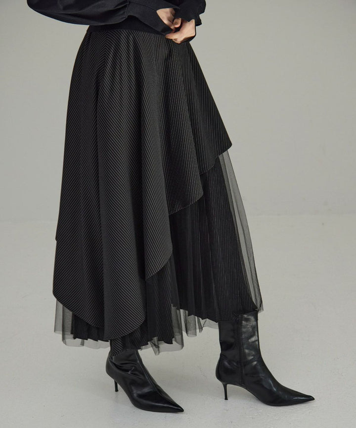 【YUKKO SPECIAL COLLABORATION】DOUBLE LAYER MANISH SKIRT