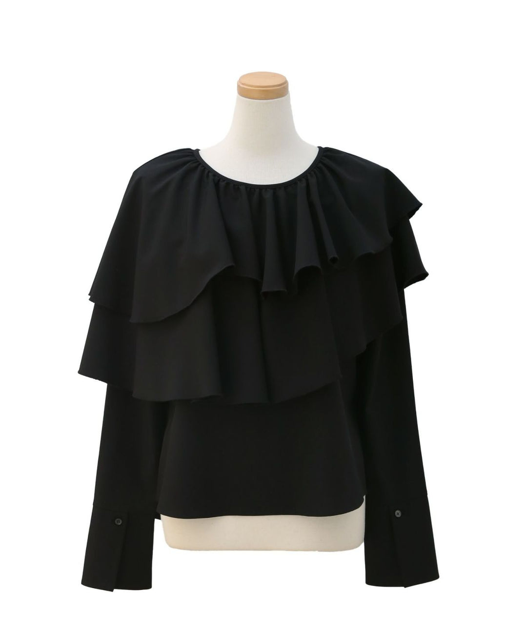 Ruffle Cape Collar Tiered Blouse