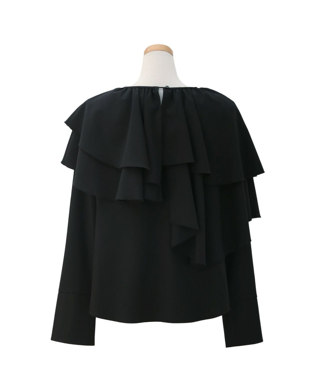 Ruffle Cape Collar Tiered Blouse