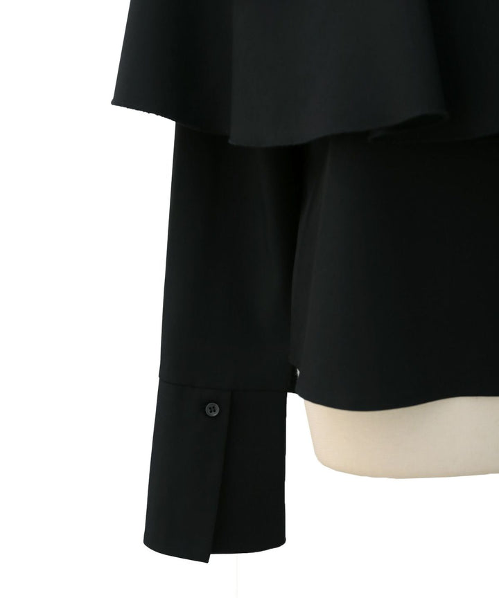 Ruffle Cape Collar Tiered Blouse