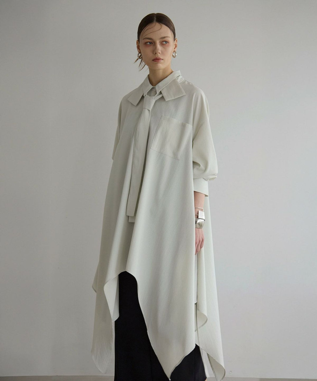 Bumpy Irregular Hem Shirt
