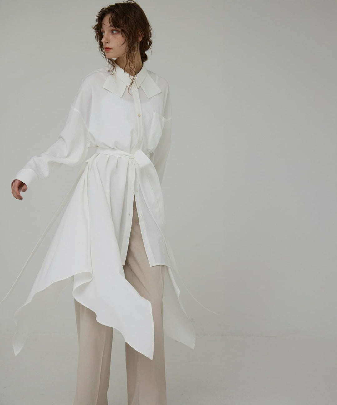 Bumpy Irregular Hem Shirt