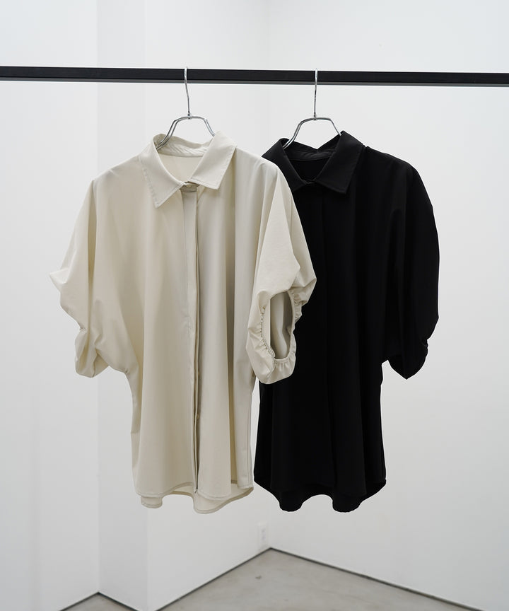 (eliuu)Stretch Wide Puff Blouse