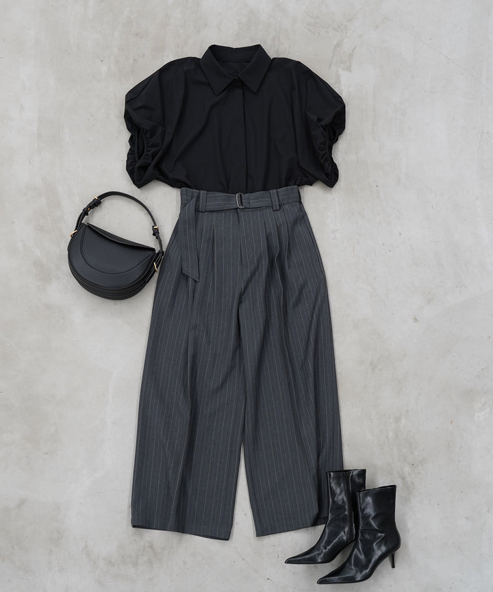 (eliuu)Stretch Wide Puff Blouse