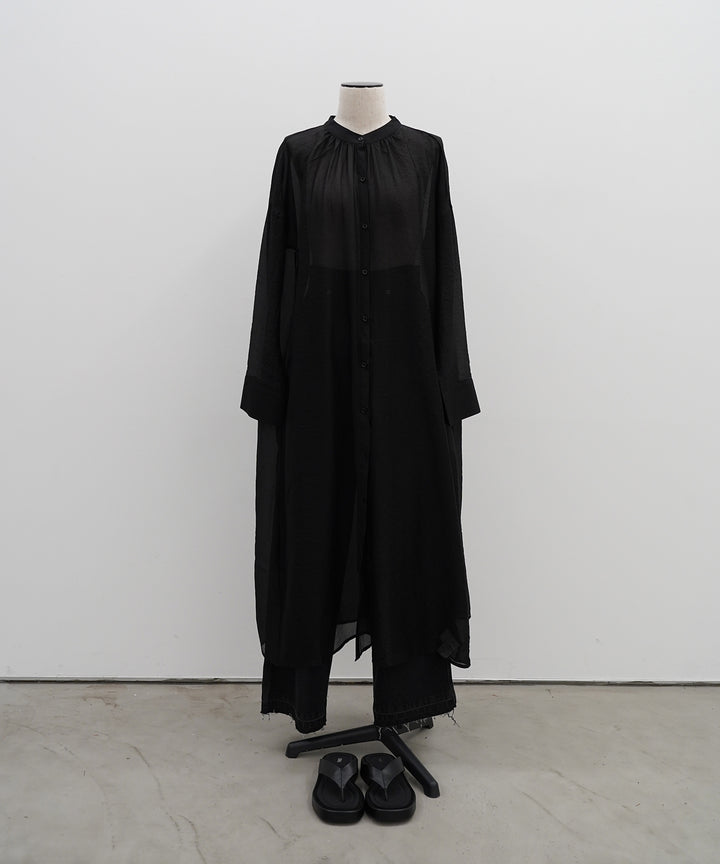 [2SET]Sheer Gloss Shirt Onepiece + Zip Camisole Bustier