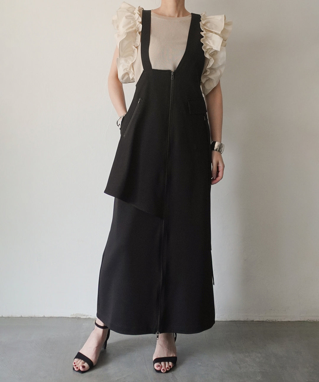 Zip Pencil Asymmetry Dress