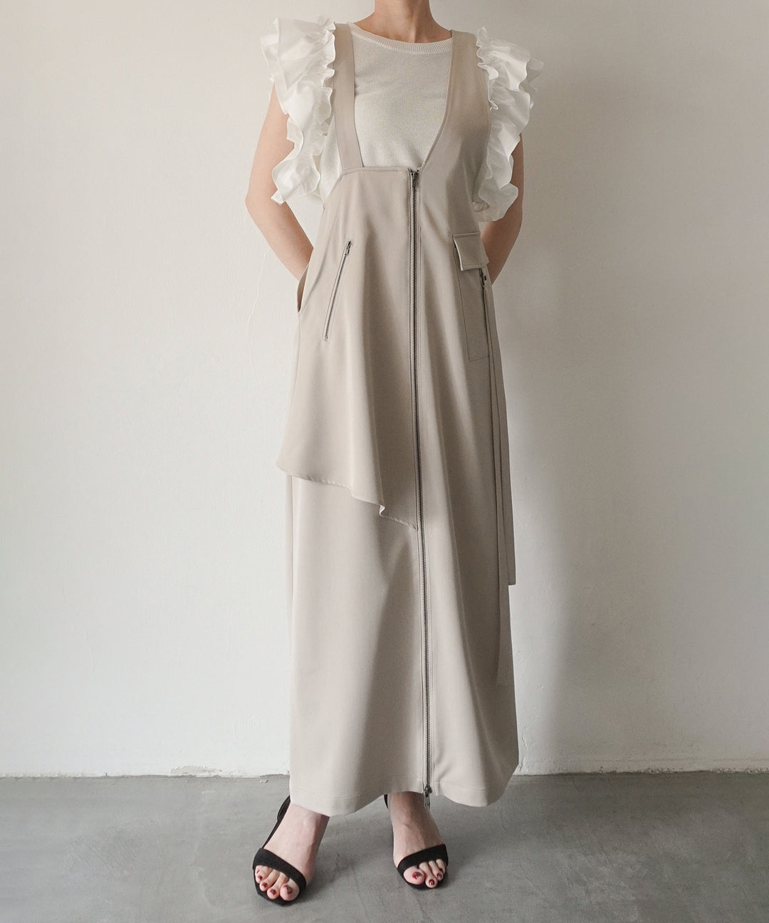 Zip Pencil Asymmetry Dress