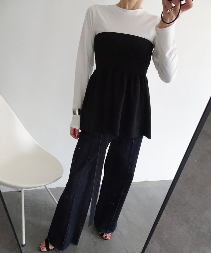 Peplum Bustier Mix Tops