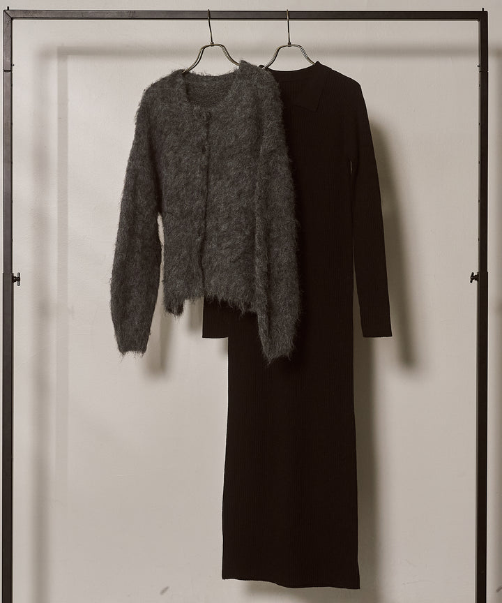 (eliuu)Polo Rib Knit Onepiece