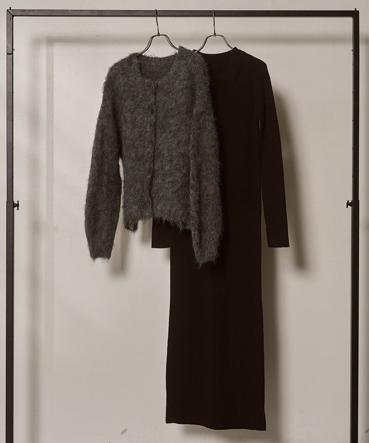 [SET]Candy Floss Knit C/D+Polo Rib Knit Onepiece