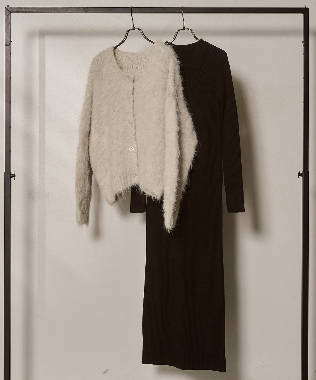 [SET]Candy Floss Knit C/D+Polo Rib Knit Onepiece