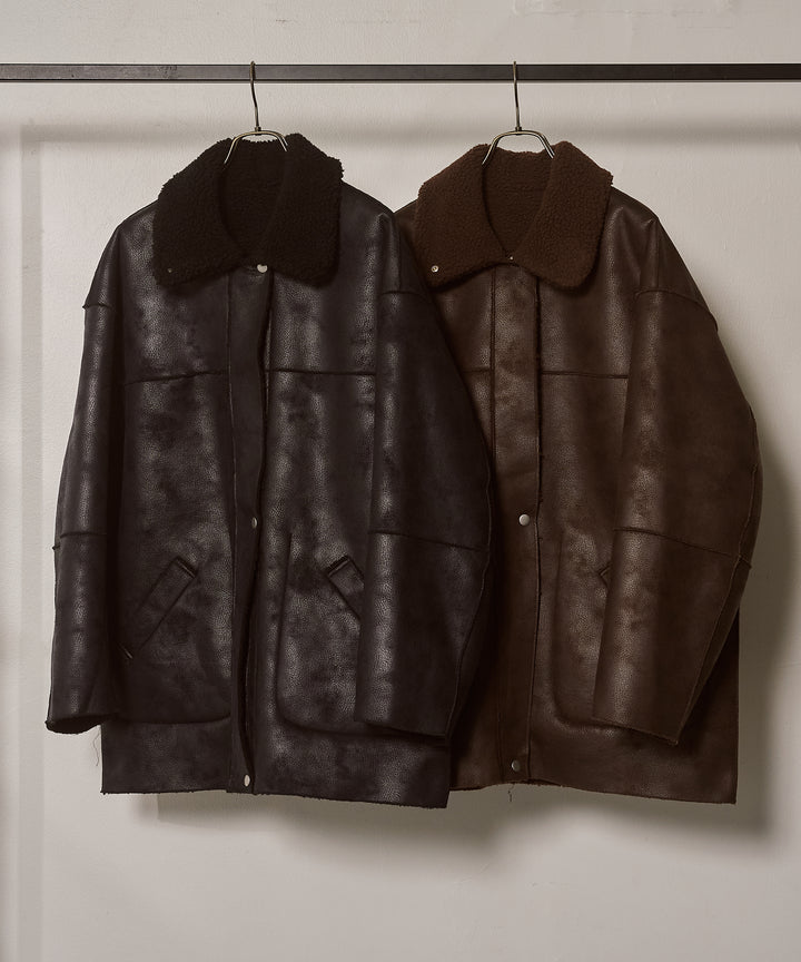 (eliuu)F/Mouton Reversible JK Coat