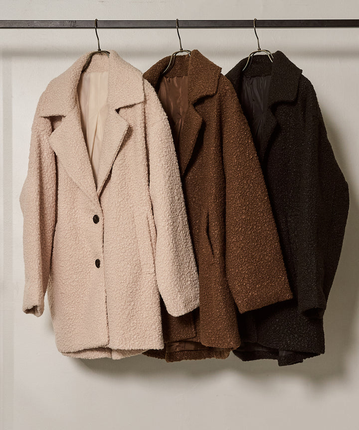 (eliuu)Loop Tweed Jacket Coat